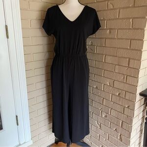 Clara Sun Woo Black Cropped Jumpsuit Romper Minimalist Capsule Modern Size XS